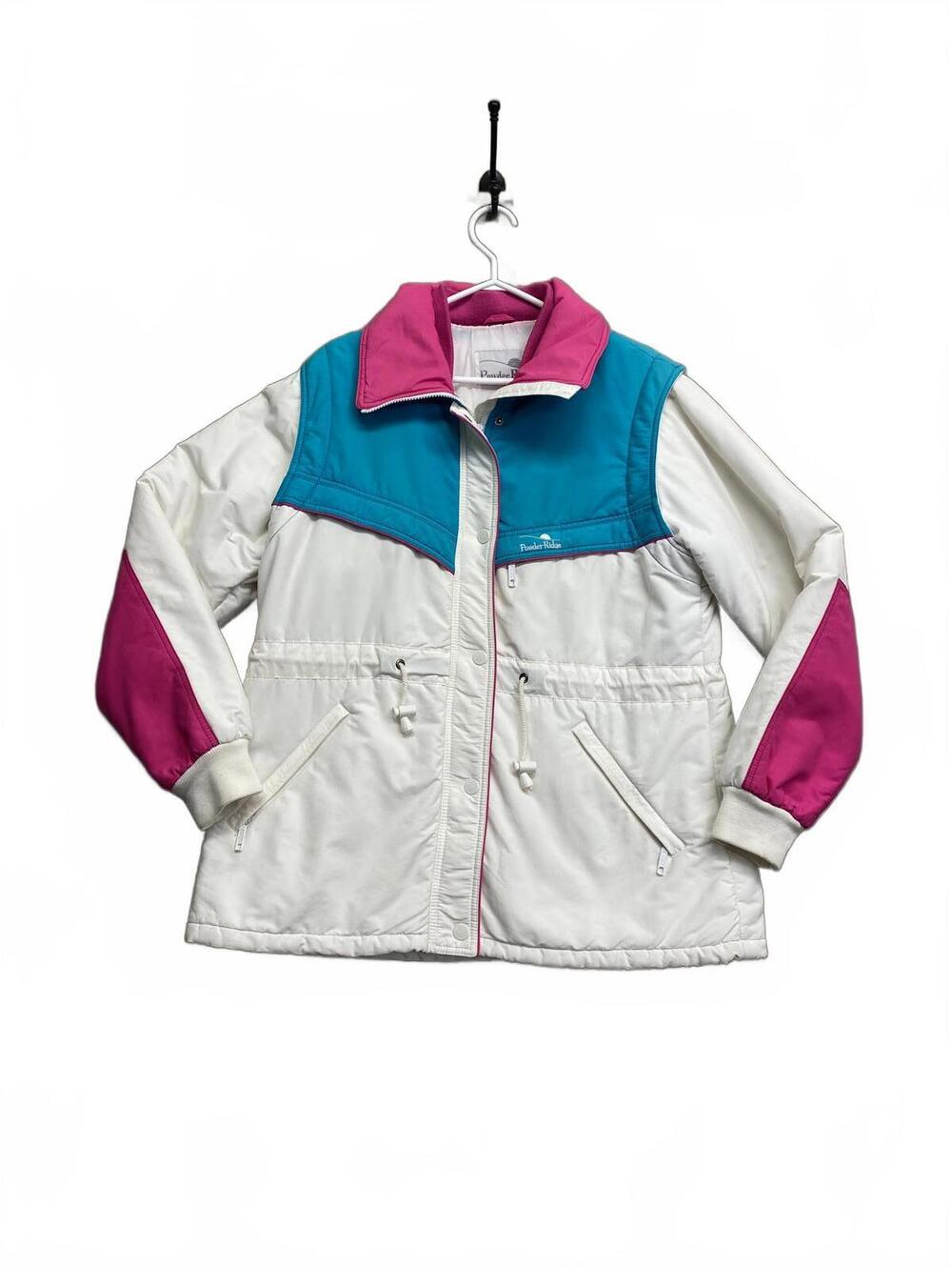 Vtg 90's Powder Ridge Colorblock Winter Ski Jacket THERMOTHIN Womens Sz 18